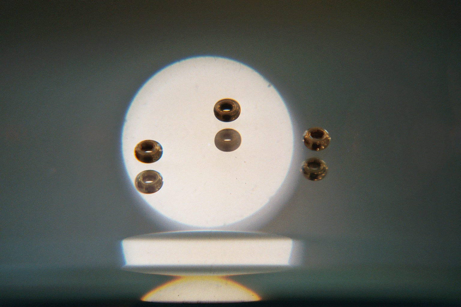 Floating rings under magnification, symbolizing the subtle mechanics behind destiny